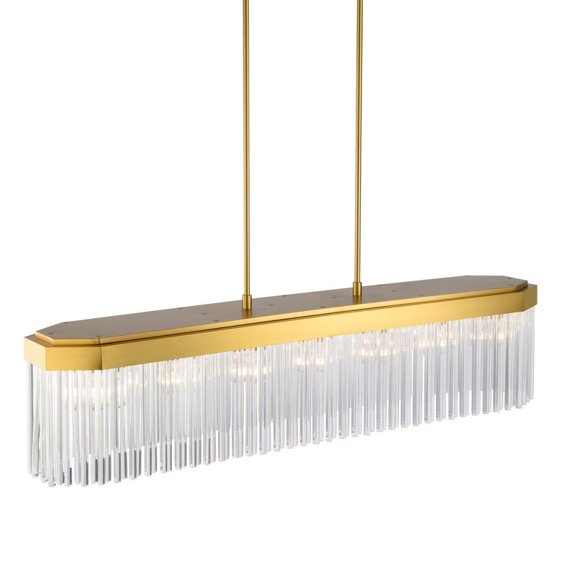 Artcraft AC12064BR Seven Light Island Pendant, Brushed Brass