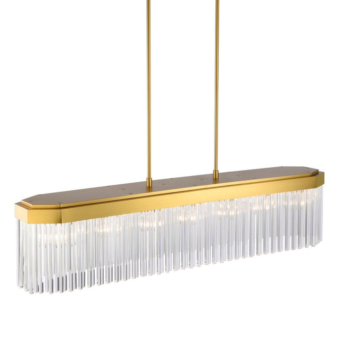 Artcraft AC12064BR Seven Light Island Pendant, Brushed Brass