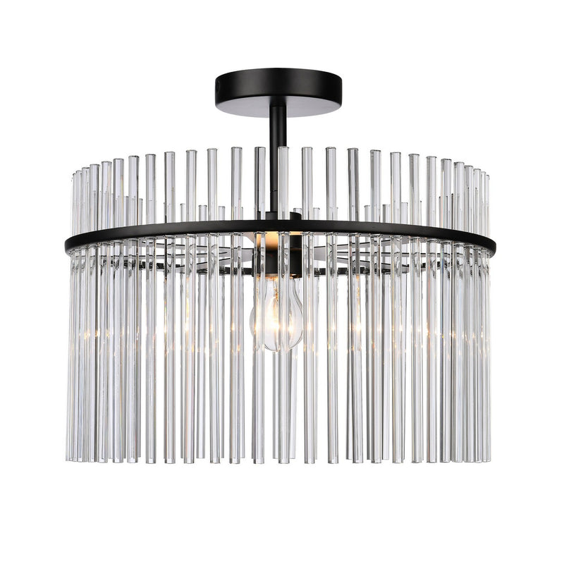 Artcraft AC12081BK One Light Semi Flush Mount, Black