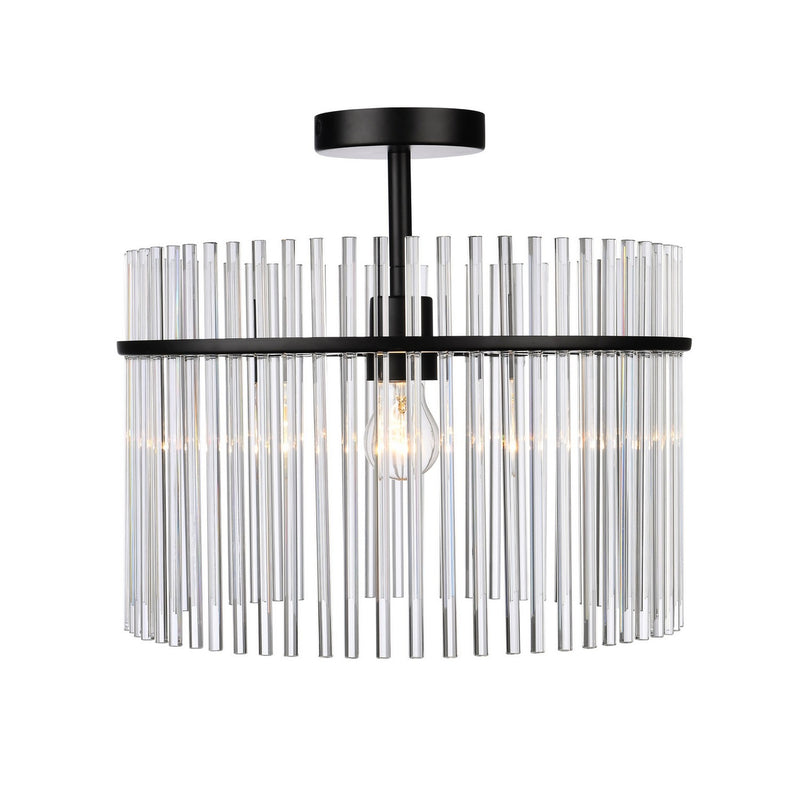 Artcraft AC12081BK One Light Semi Flush Mount, Black