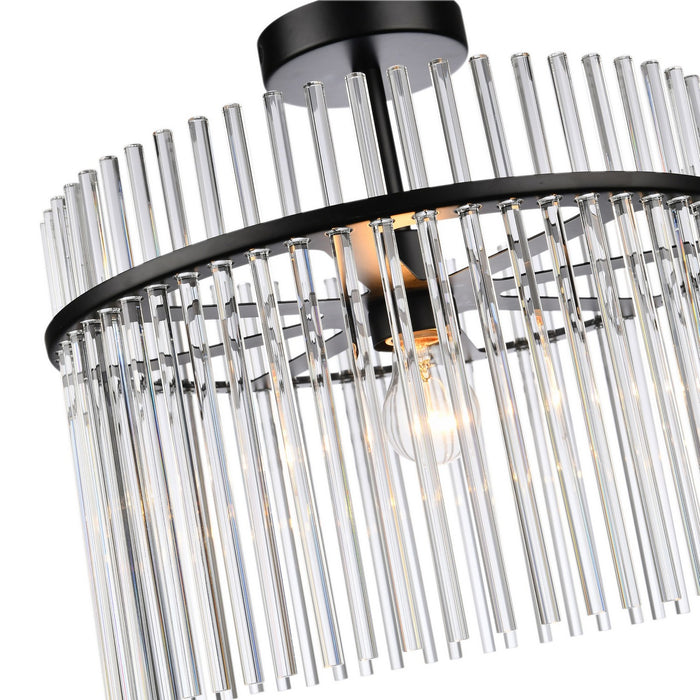 Artcraft AC12081BK One Light Semi Flush Mount, Black