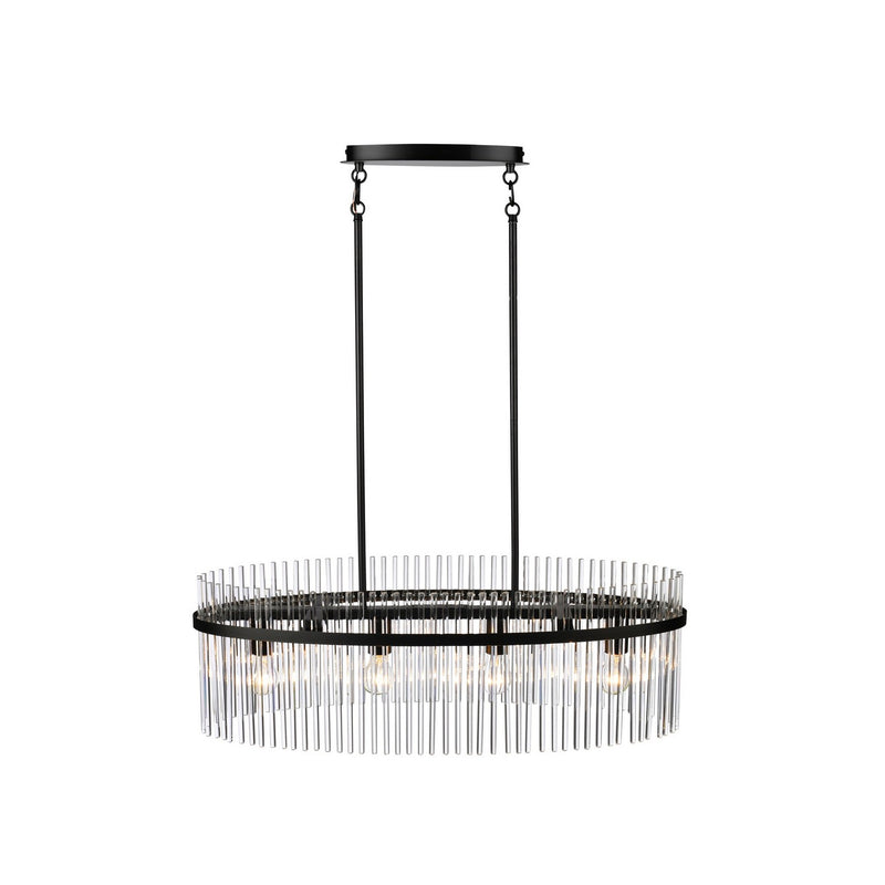 Artcraft AC12084BK Four Light Island Pendant, Black