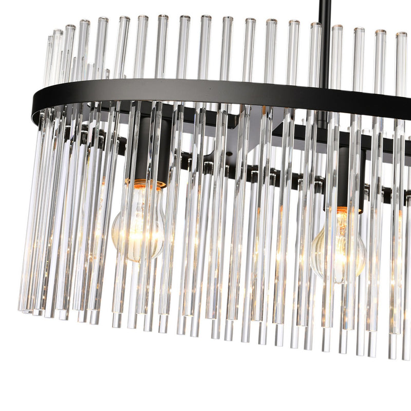 Artcraft AC12084BK Four Light Island Pendant, Black