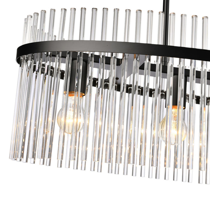 Artcraft AC12084BK Four Light Island Pendant, Black