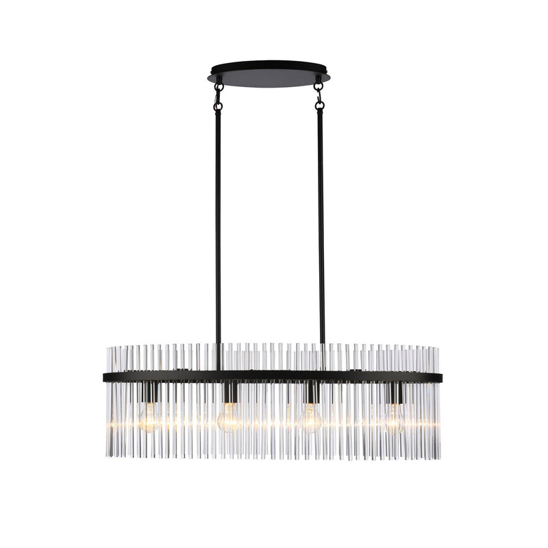 Artcraft AC12084BK Four Light Island Pendant, Black