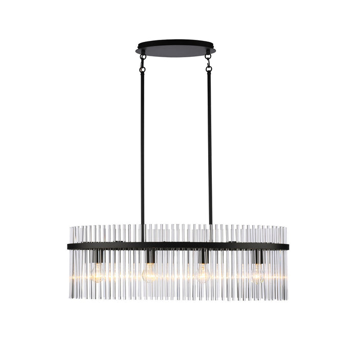 Artcraft AC12084BK Four Light Island Pendant, Black