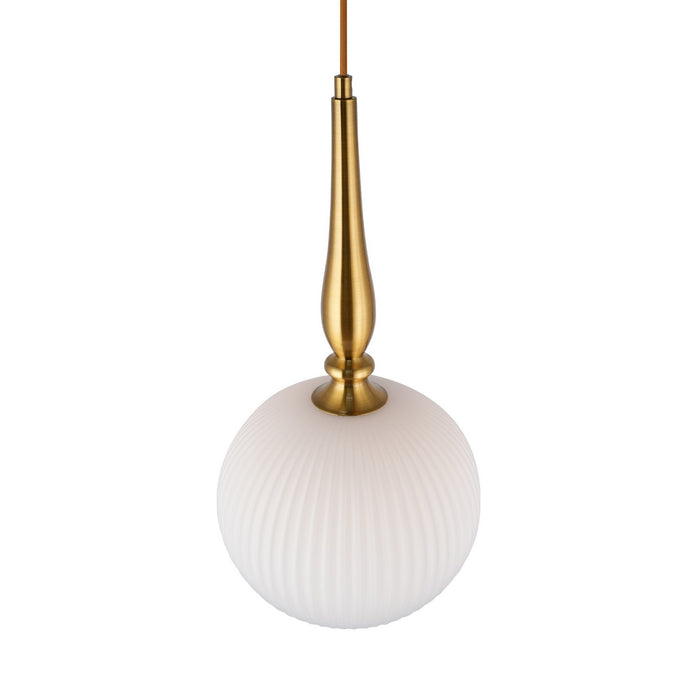 Artcraft AC12111BR One Light Pendant, Brushed Brass