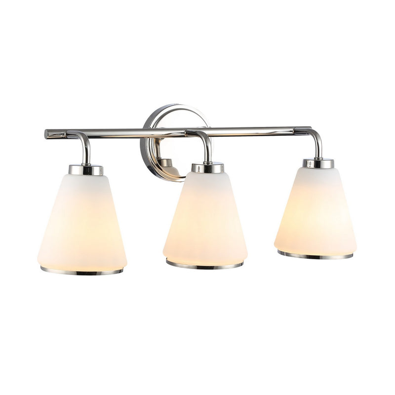 Artcraft AC12123PN Three Light Bathroom Vanity, Polished Nickel