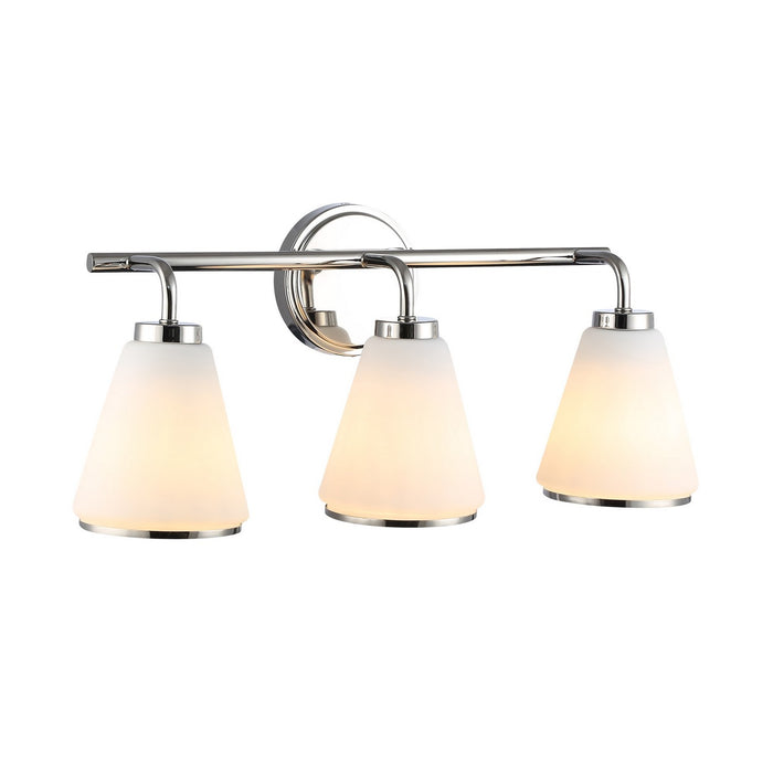 Artcraft AC12123PN Three Light Bathroom Vanity, Polished Nickel
