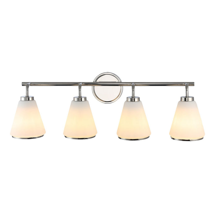 Artcraft AC12124PN Four Light Bathroom Vanity, Polished Nickel