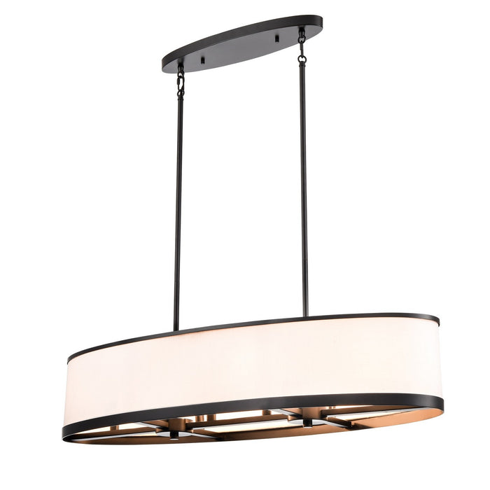 Artcraft AC12164BK Eight Light Island Pendant, Black