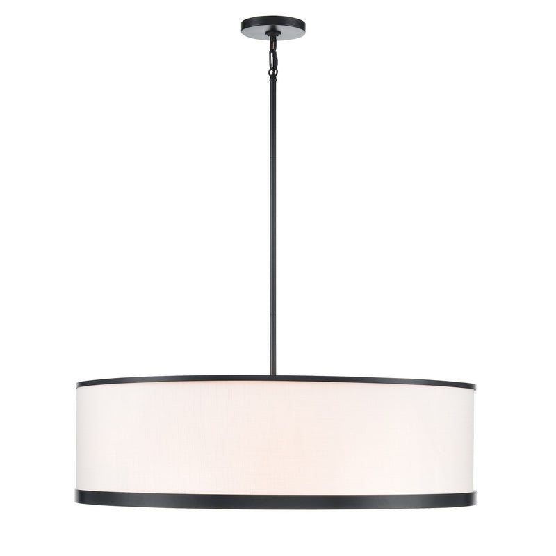 Artcraft AC12165BK Eight Light Island Pendant, Black