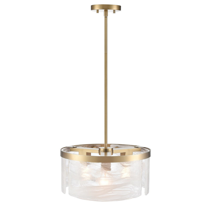Artcraft AC12171BR Three Light Pendant, Brass