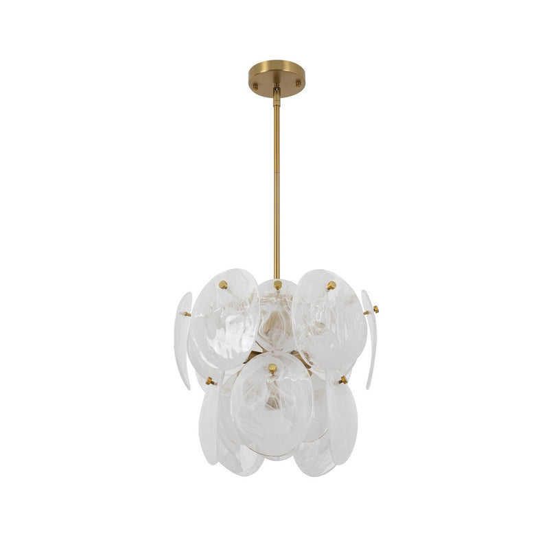 Artcraft AC12210BR Four Light Pendant, Brushed Brass