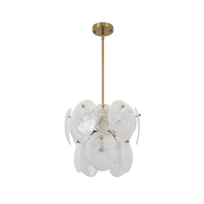 Artcraft AC12210BR Four Light Pendant, Brushed Brass