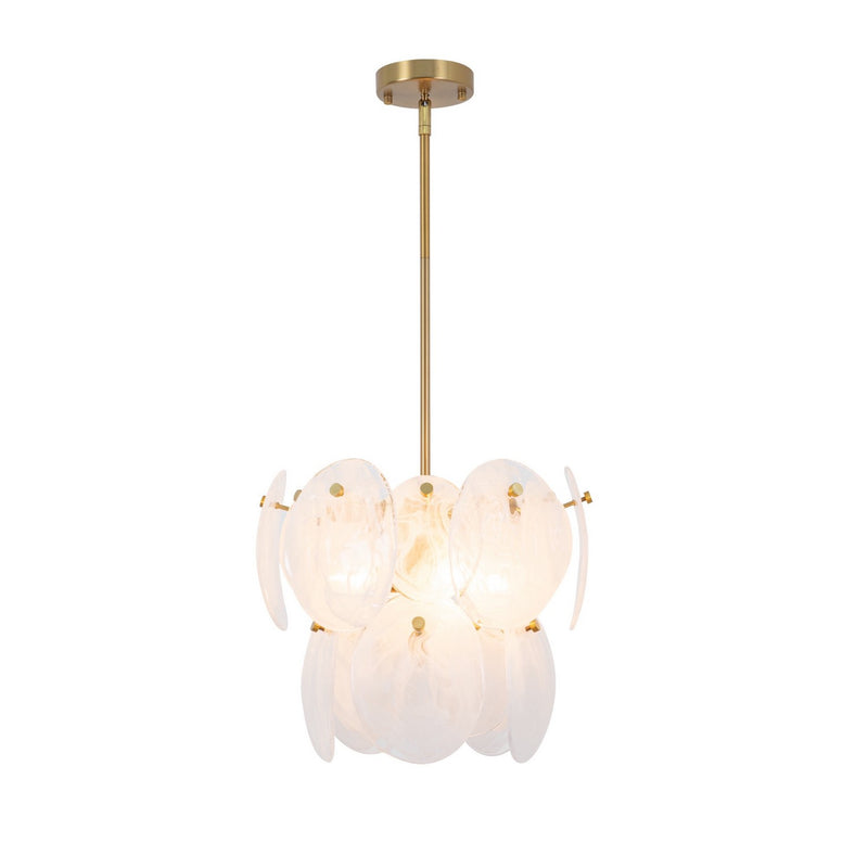 Artcraft AC12210BR Four Light Pendant, Brushed Brass