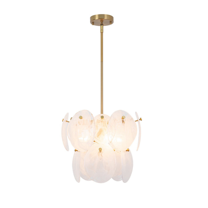 Artcraft AC12210BR Four Light Pendant, Brushed Brass