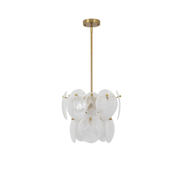 Artcraft AC12210BR Four Light Pendant, Brushed Brass