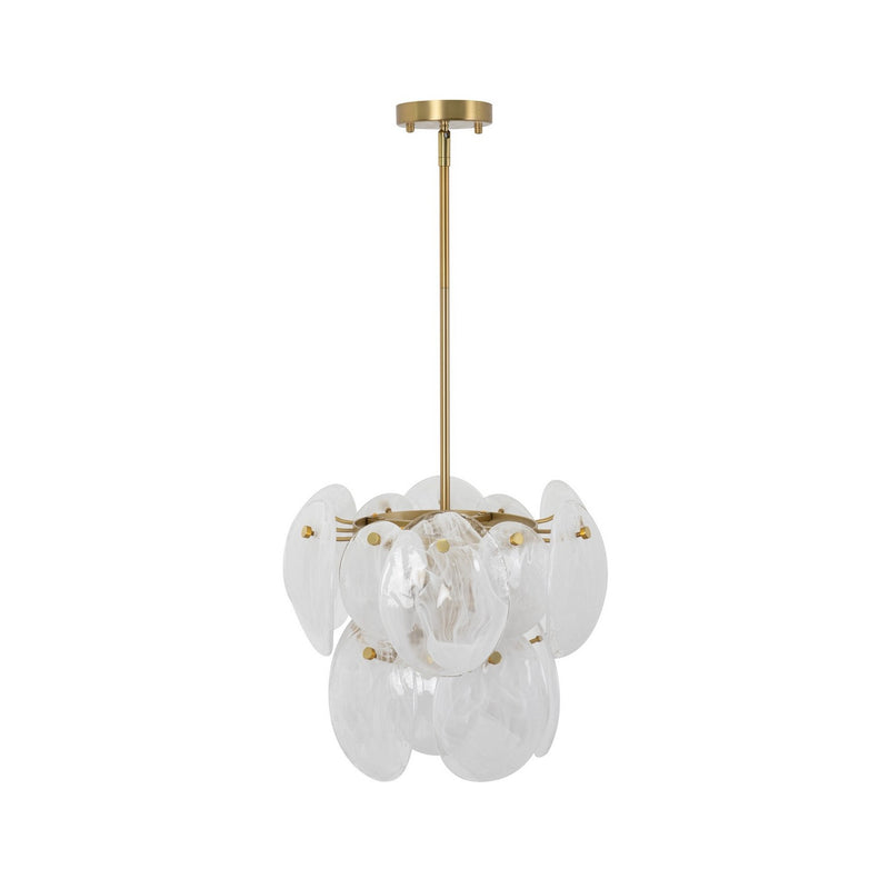 Artcraft AC12210BR Four Light Pendant, Brushed Brass
