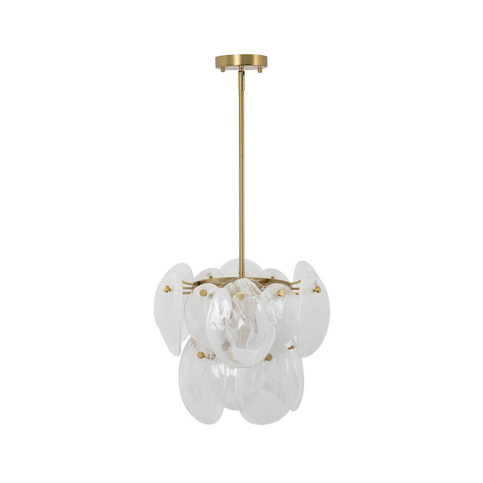 Artcraft AC12210BR Four Light Pendant, Brushed Brass
