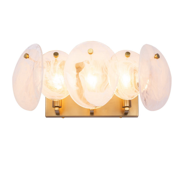 Artcraft AC12213BR Three Light Bathroom Vanity, Brushed Brass