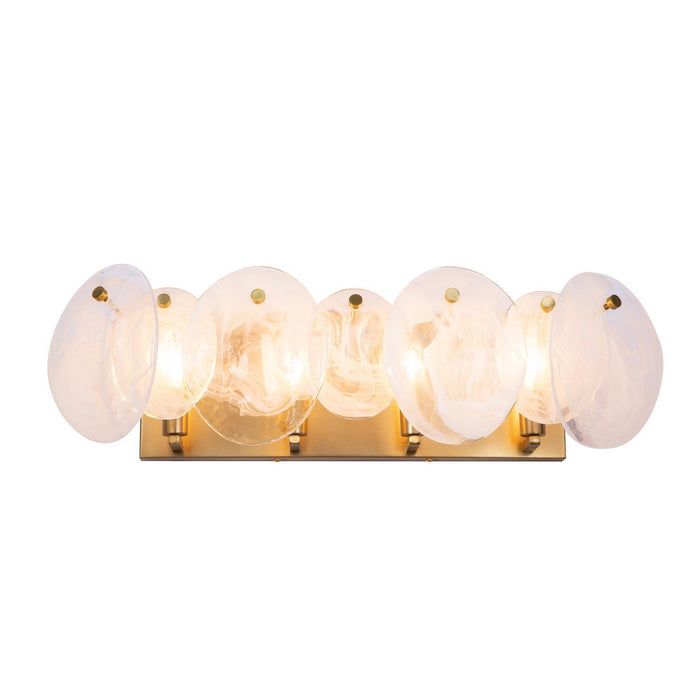 Artcraft AC12214BR Four Light Bathroom Vanity, Brushed Brass
