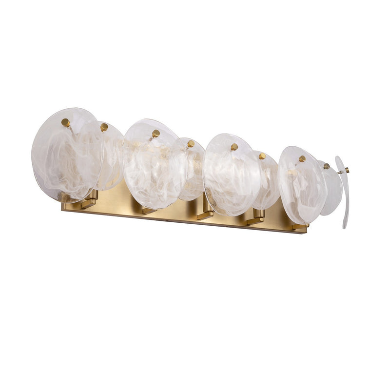 Artcraft AC12215BR Five Light Bathroom Vanity, Brushed Brass