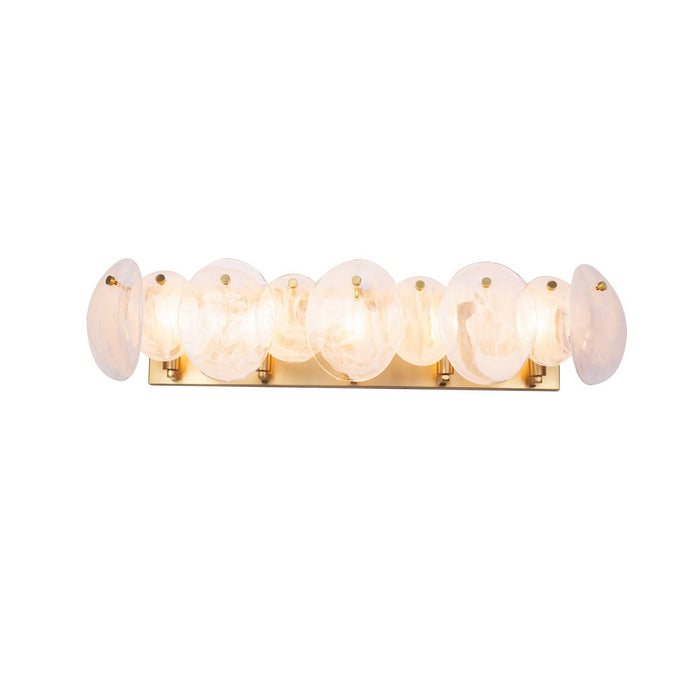 Artcraft AC12215BR Five Light Bathroom Vanity, Brushed Brass
