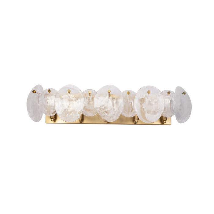 Artcraft AC12215BR Five Light Bathroom Vanity, Brushed Brass