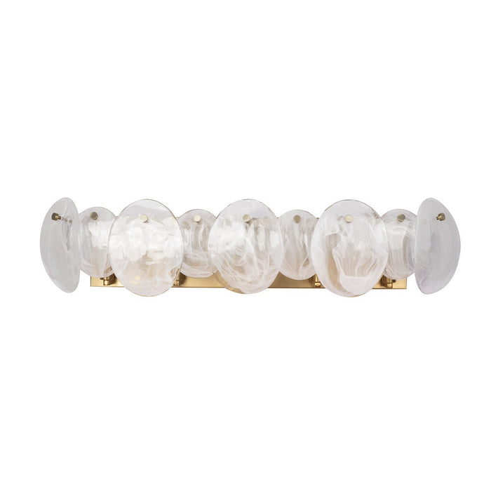Artcraft AC12215BR Five Light Bathroom Vanity, Brushed Brass