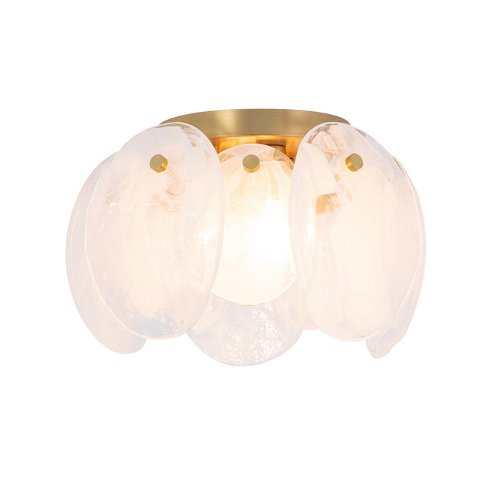 Artcraft AC12216BR Three Light Semi Flush Mount, Brushed Brass