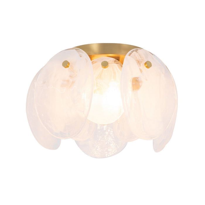 Artcraft AC12216BR Three Light Semi Flush Mount, Brushed Brass