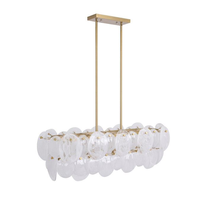 Artcraft AC12217BR Seven Light Island Pendant, Brushed Brass