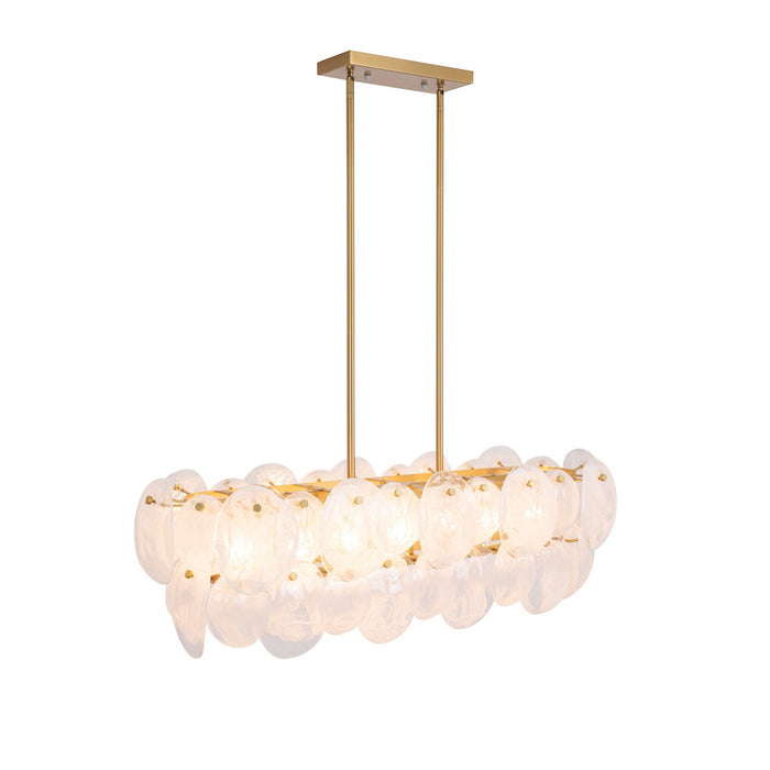 Artcraft AC12217BR Seven Light Island Pendant, Brushed Brass