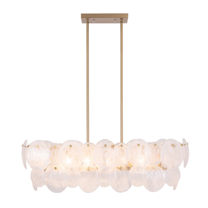 Artcraft AC12217BR Seven Light Island Pendant, Brushed Brass