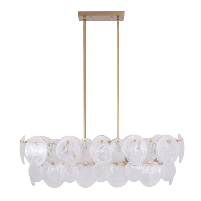 Artcraft AC12217BR Seven Light Island Pendant, Brushed Brass