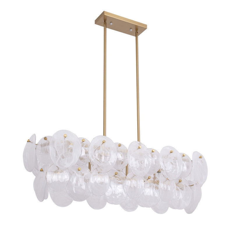 Artcraft AC12217BR Seven Light Island Pendant, Brushed Brass