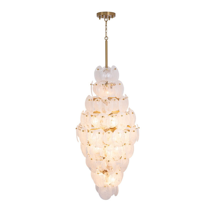 Artcraft AC12219BR 15 Light Chandelier, Brushed Brass