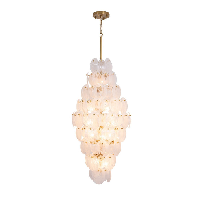 Artcraft AC12219BR 15 Light Chandelier, Brushed Brass