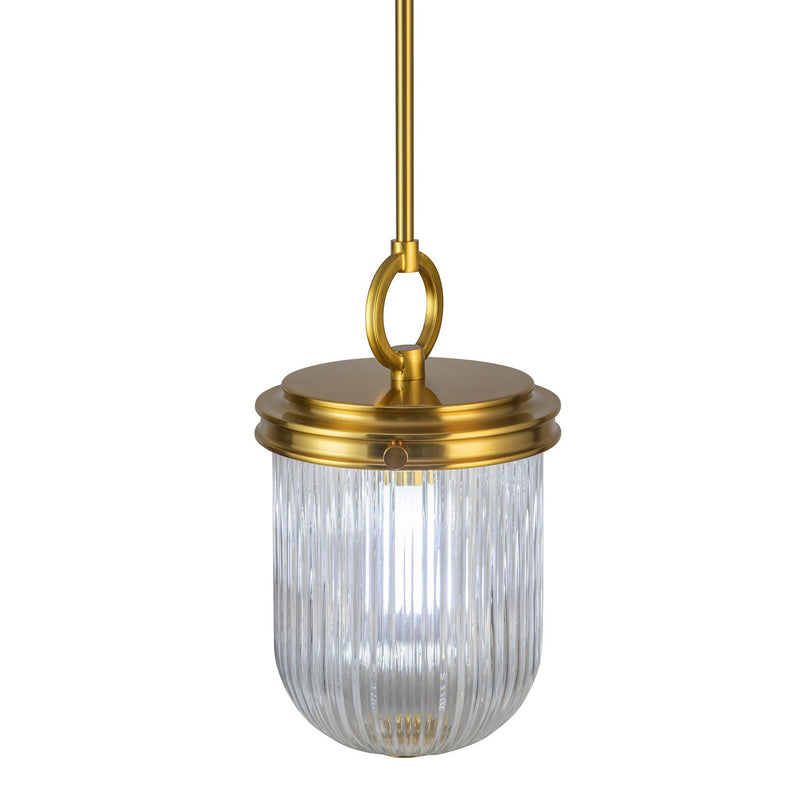 Artcraft AC12020BR One Light Pendant, Vintage Brass