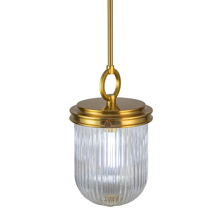 Artcraft AC12020BR One Light Pendant, Vintage Brass