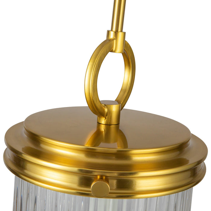 Artcraft AC12020BR One Light Pendant, Vintage Brass