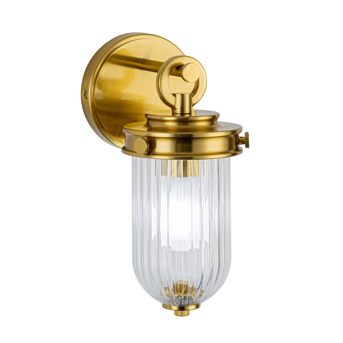 Artcraft AC12021BR One Light Wall Sconce, Vintage Brass