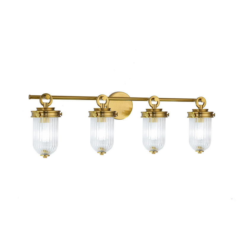 Artcraft AC12024BR Four Light Bathroom Vanity, Vintage Brass