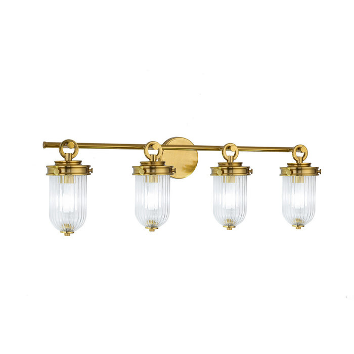 Artcraft AC12024BR Four Light Bathroom Vanity, Vintage Brass