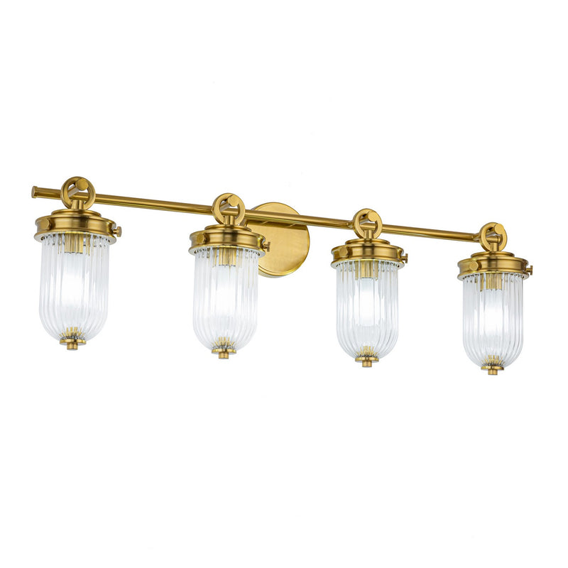 Artcraft AC12024BR Four Light Bathroom Vanity, Vintage Brass