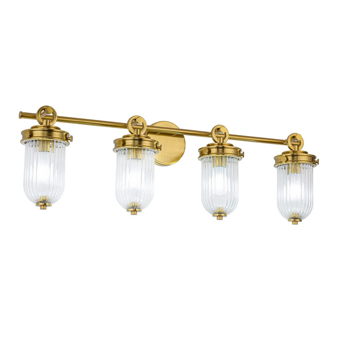Artcraft AC12024BR Four Light Bathroom Vanity, Vintage Brass