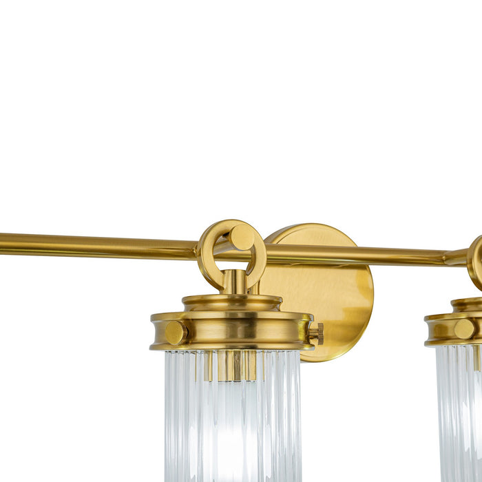 Artcraft AC12024BR Four Light Bathroom Vanity, Vintage Brass