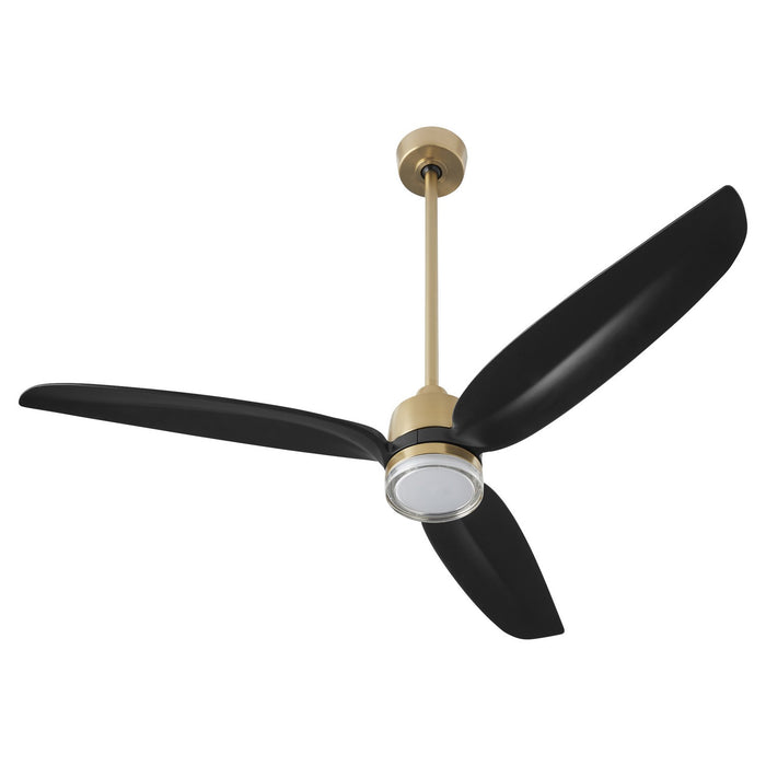 Quorum 34583-80 58"Patio Fan, Aged Brass w/ MB downrod