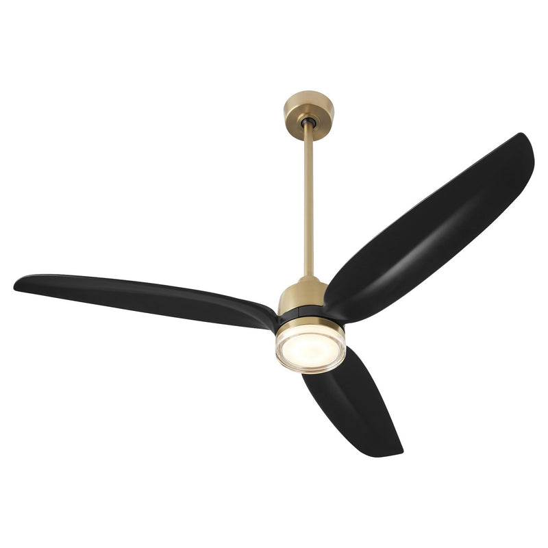 Quorum 34583-80 58"Patio Fan, Aged Brass w/ MB downrod